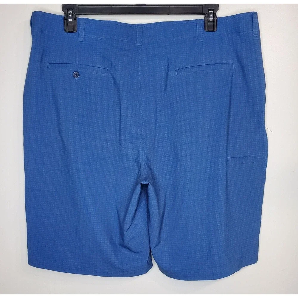 Jack Nicklaus Mens Size 40 Blue Weave Print Stretch Tech Golf Chino Shorts